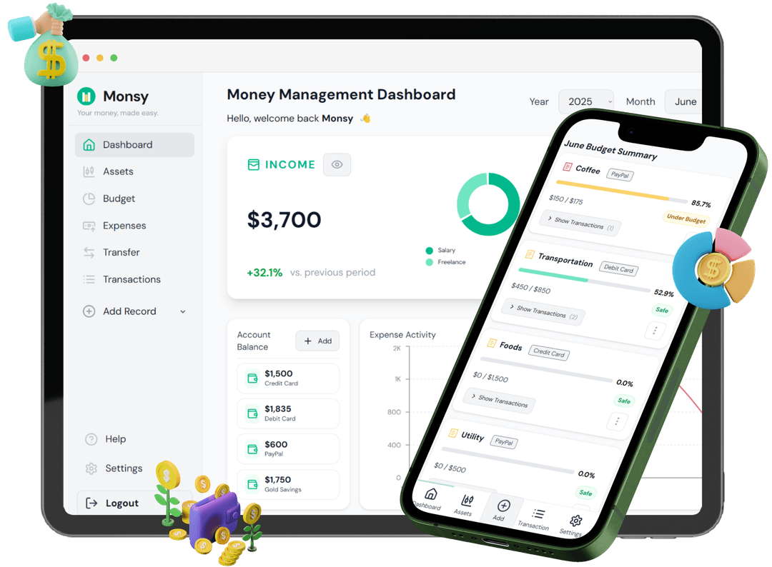 Monsy Dashboard Preview